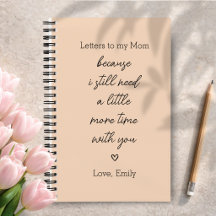 Letters to My Mum Grief Journal in Peach Colour