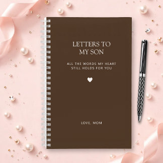 Letters to My Son Grief Journal in Coffee Brown