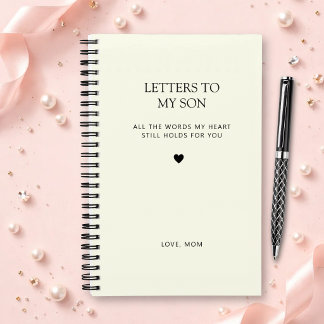 Letters to My Son Grief Journal in Ivory White