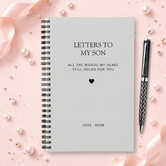 Letters to My Son Grief Journal in Light Grey