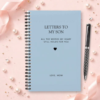 Letters to My Son Grief Journal in Sky Blue