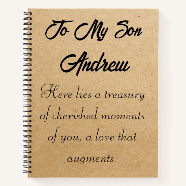 Letters to my  son personalised notebook journal (Front)