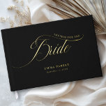 Letters to the Bride, Black, Gold- Guest Book<br><div class="desc">"Letters to the Bride" Gold Foil Guest Book - Elegant Bridal Shower Keepsake Product Description: Create a timeless keepsake for the bride-to-be with this elegant "Letters to the Bride" guest book. Perfect for bridal showers, this customisable book invites guests to share their heartfelt wishes, advice, and special memories. Featuring a...</div>