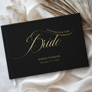 Letters to the Bride, Black, Gold- Guest Book