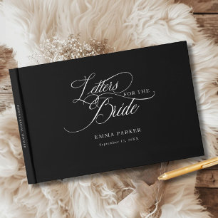 Letters to the Bride, Modern, Elegant, Black Guest Book