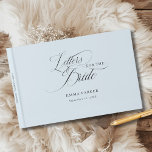 Letters to the Bride, Modern, Elegant, Light-Blue Guest Book<br><div class="desc">Letters to the Bride" Elegant Bridal Shower Keepsake Product Description: Create a timeless keepsake for the bride-to-be with this elegant "Letters to the Bride" guest book. Perfect for bridal showers, this customisable book invites guests to share their heartfelt wishes, advice, and special memories. Featuring a sleek, minimalist design with a...</div>