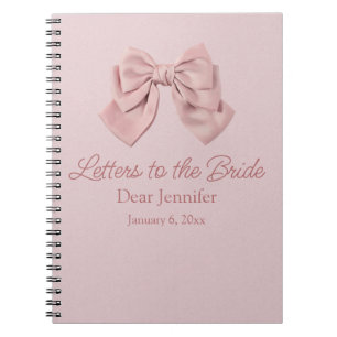 letters to the bride,pink bow elegant keepsake notebook