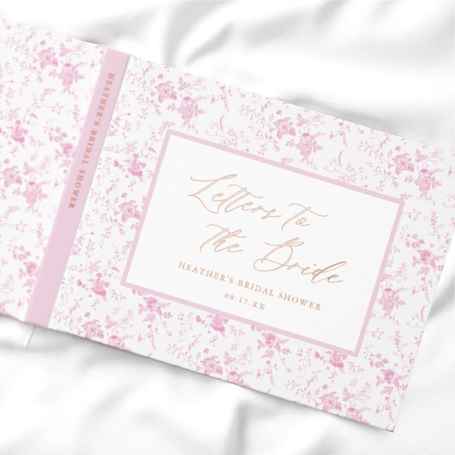 Letters to the Bride Pink Toile Bridal Shower Guest Book (Creator Uploaded)