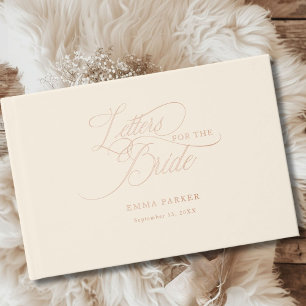 Letters to the Bride, Rose-Gold-Foil, Beige Guest Book