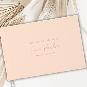 Letters to the Bride, Rose-Gold-Foil, Peach Guest Book