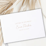 Letters to the Bride, Rose-Gold-Foil, White Guest Book<br><div class="desc">Letters to the Bride! Customer specific, elegant, Rose-Gold-Foil handwriting font, White Guest Book. Celebrate your special day with elegance and grace with our exquisite is a keepsake memento perfect for special written messages and wishes from your special day. The minimalist, elegant, handwriting, foil design exudes luxury and sophistication, making it...</div>