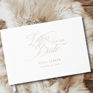 Letters to the Bride, Rose-Gold-Foil, White Guest Book