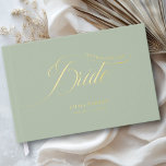 Letters to the Bride, Sage-Green, Gold- Guest Book<br><div class="desc">Letters to the Bride" Gold Foil Guest Book - Elegant Bridal Shower Keepsake Product Description: Create a timeless keepsake for the bride-to-be with this elegant "Letters to the Bride" guest book. Perfect for bridal showers, this customisable book invites guests to share their heartfelt wishes, advice, and special memories. Featuring a...</div>