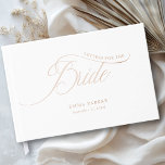Letters to the Bride, White, Rose-Gold- Guest Book<br><div class="desc">Letters to the Bride" Rose Gold Foil Guest Book - Elegant Bridal Shower Keepsake Product Description: Create a timeless keepsake for the bride-to-be with this elegant "Letters to the Bride" guest book. Perfect for bridal showers, this customisable book invites guests to share their heartfelt wishes, advice, and special memories. Featuring...</div>