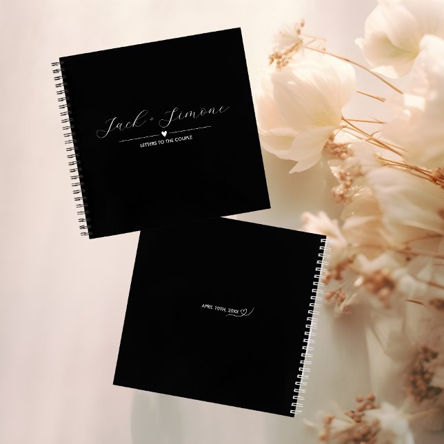 Letters to the Couple Guest Book | White on Black (Creator Uploaded)