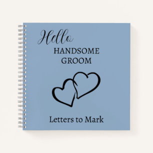 Letters to the Groom Blue Personalised Notebook
