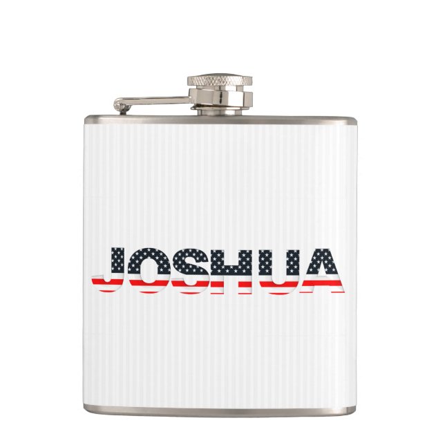 Letters With The American Flag Hip Flask (Front)