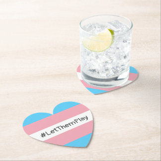 #LetThemPlay Transgender Athletes Trans Flag Paper Coaster