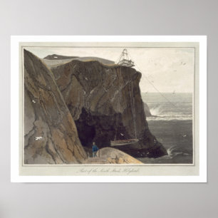 Letting down a boat from the platform at Holyhead, Poster