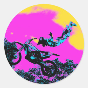 Letting Go - Freestyle Motocross Stunt Classic Round Sticker