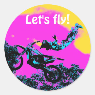 Letting Go - Freestyle Motocross Stunt Classic Round Sticker