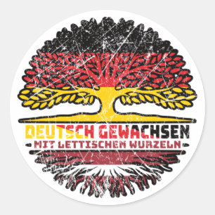 Lettland Lettisch Deutsch Deutschland Baum Wurzel Classic Round Sticker