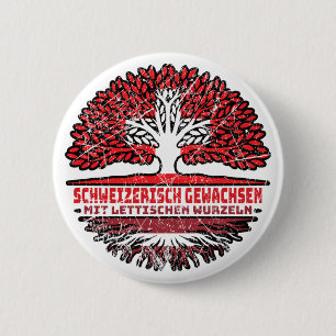 Lettland Lettisch Schweizer Baum Wurzel 6 Cm Round Badge