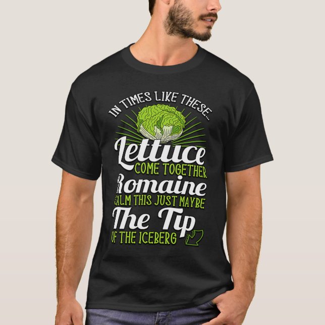 Letttuce Leaf Vegetable Vegetarian Vegan Romaine C T-Shirt (Front)