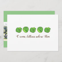 "Lettuce Adore Him" Flat Photo Christmas Card