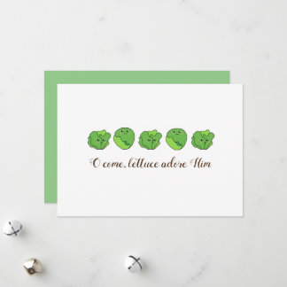 "Lettuce Adore Him" Personalised Christmas Card