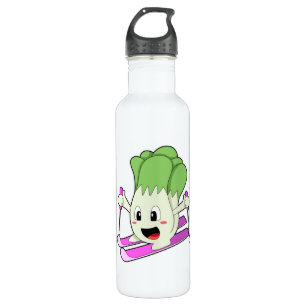 Lettuce as Skier with Ski 710 Ml Water Bottle