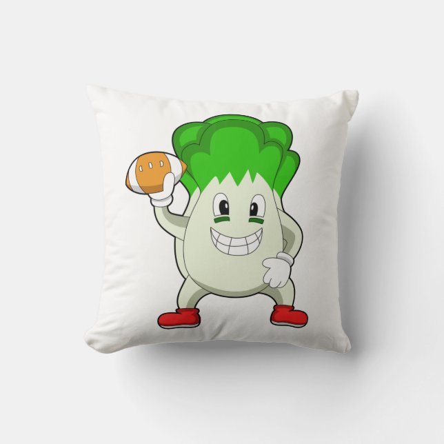 Lettuce at Football Sports Cushion (Front)