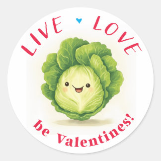 Lettuce be Valentine's Classic Round Sticker