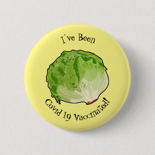 Lettuce cartoon illustration  6 cm round badge