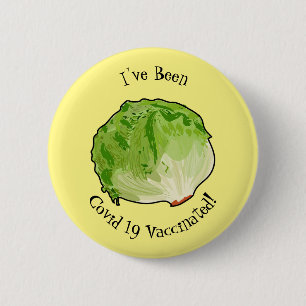 Lettuce cartoon illustration 6 cm round badge
