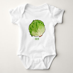 Lettuce cartoon illustration  baby bodysuit