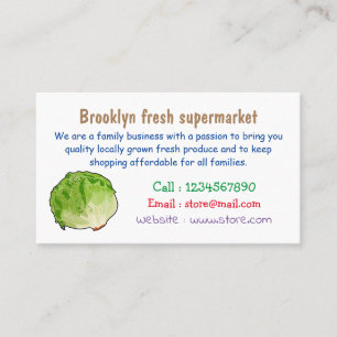 Lettuce cartoon illustration business card