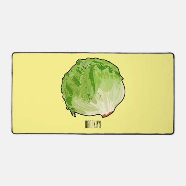 Lettuce cartoon illustration  desk mat (Front)