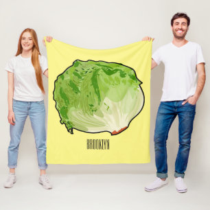 Lettuce cartoon illustration fleece blanket