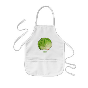 Lettuce cartoon illustration  kids apron