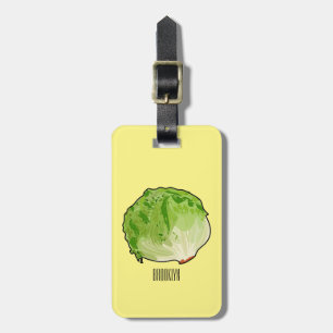 Lettuce cartoon illustration luggage tag