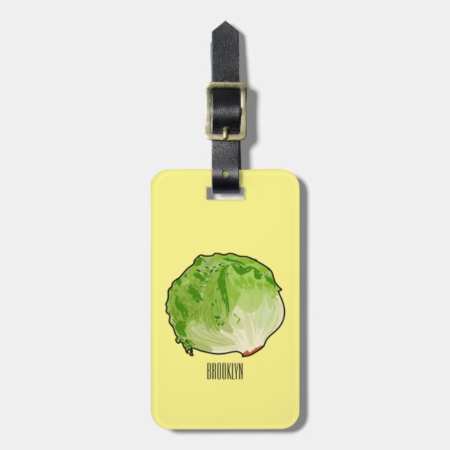 Lettuce cartoon illustration luggage tag (Front Vertical)