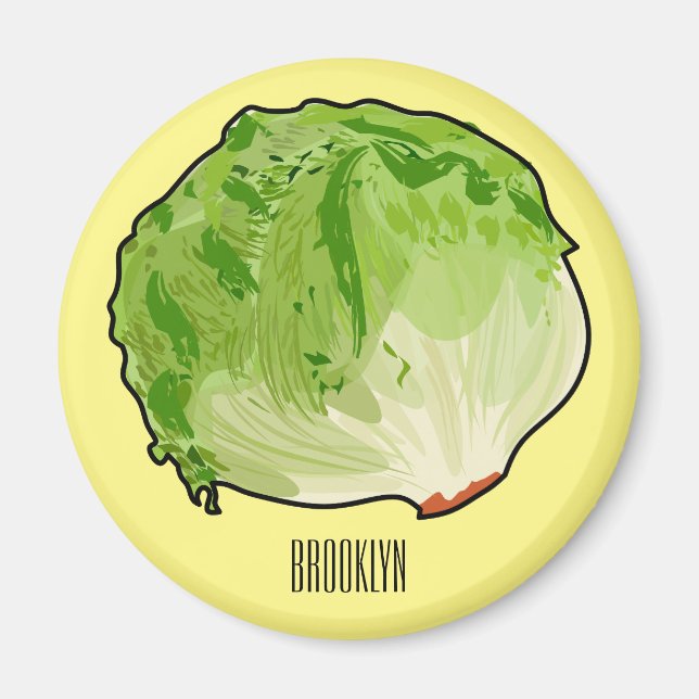 Lettuce cartoon illustration  magnet (Front)