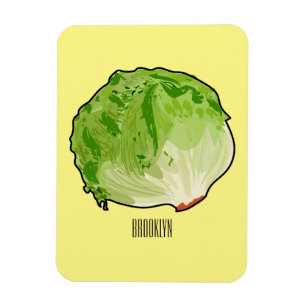 Lettuce cartoon illustration  magnet