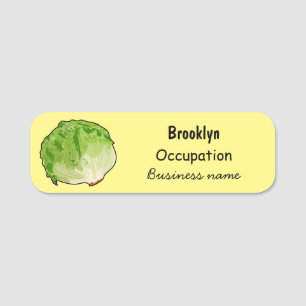 Lettuce cartoon illustration name tag