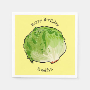 Lettuce cartoon illustration  napkin