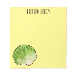 Lettuce cartoon illustration notepad