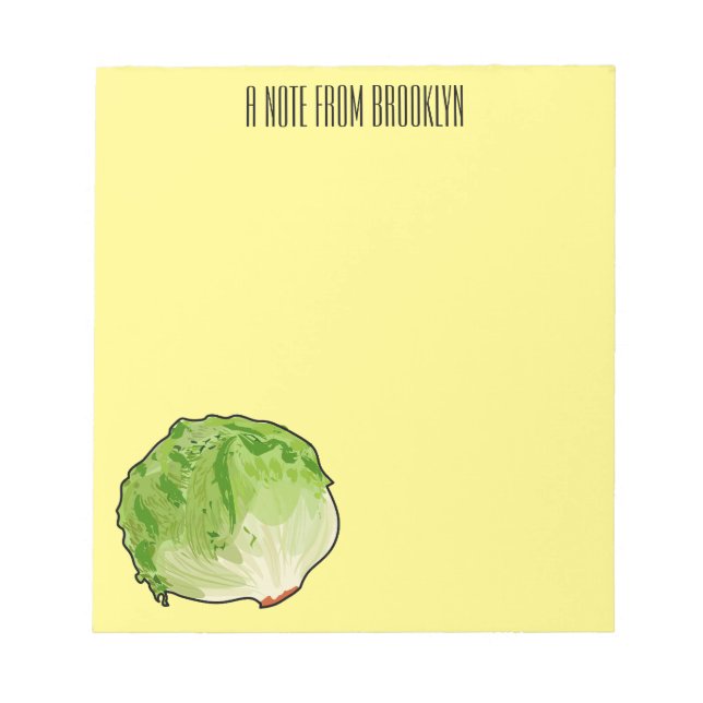 Lettuce cartoon illustration  notepad (Front)