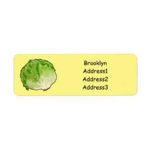 Lettuce cartoon illustration return address label