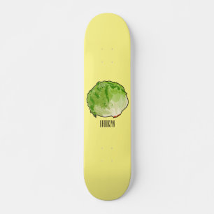 Lettuce cartoon illustration  skateboard